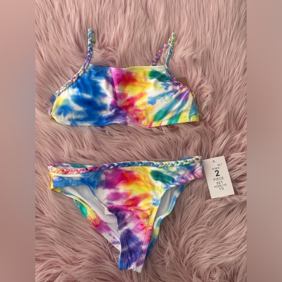 NWT Hobie Kids Tie Dye Two Piece Swimsuit Size 10 $48 - Picture 7 of 7